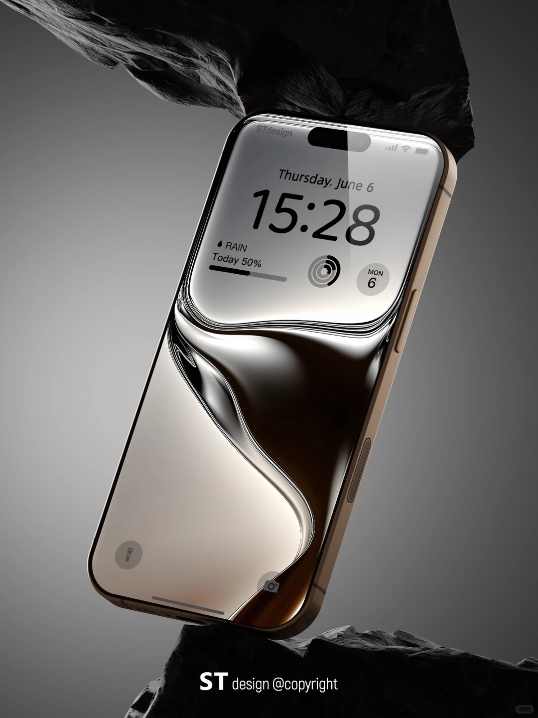 精密奢棕｜液态玻璃iphone17高清壁纸/ios26