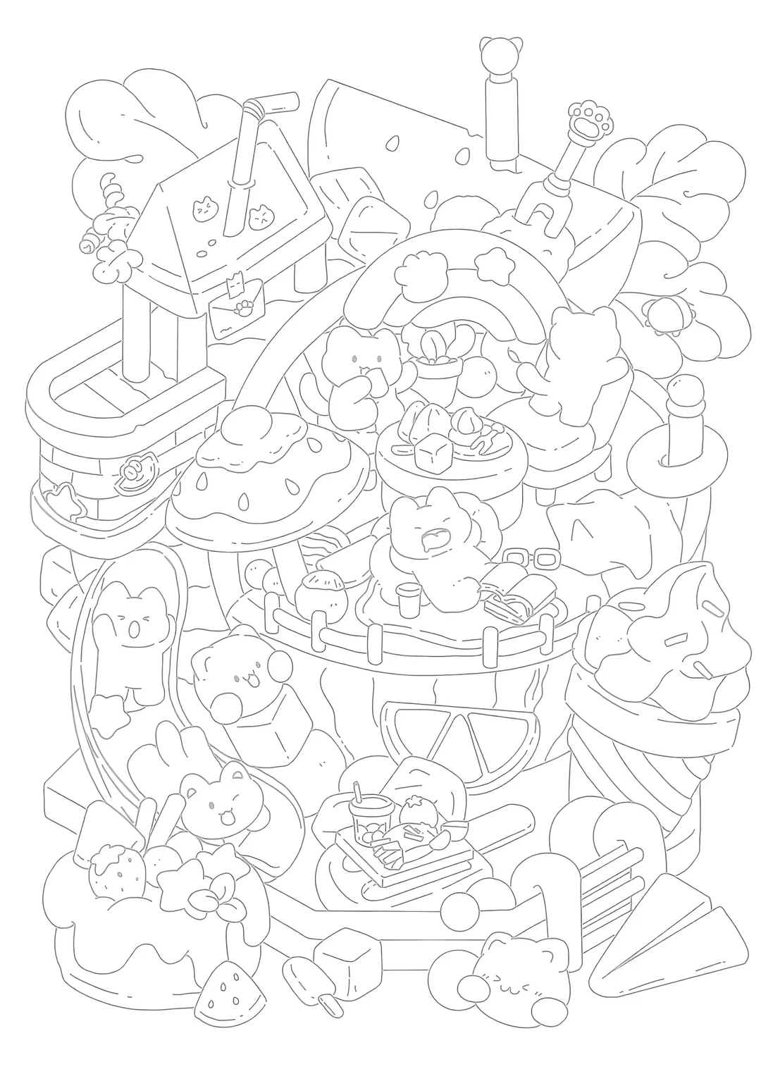 今日画画填色分享🙋摸鱼线条必备