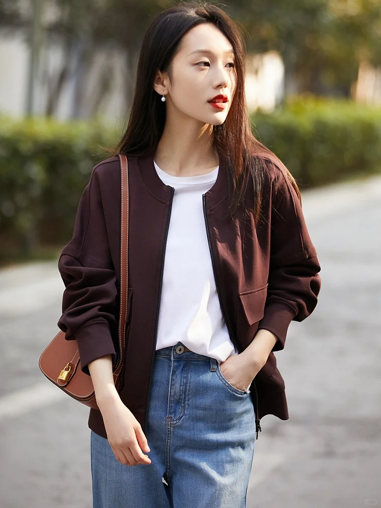 简简单单的韩系休闲感～阿玛施显瘦棒球服