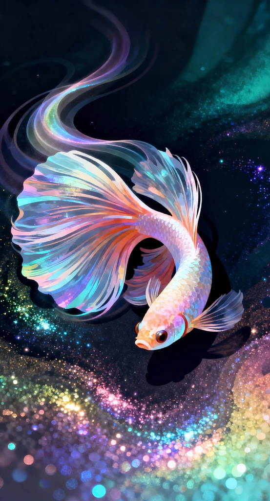 星夜游鱼，坠入银河，壁纸分享