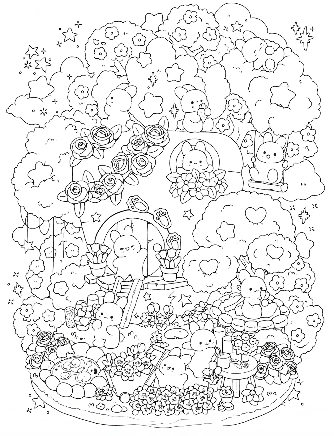 今日画画填色分享🙋摸鱼线条必备