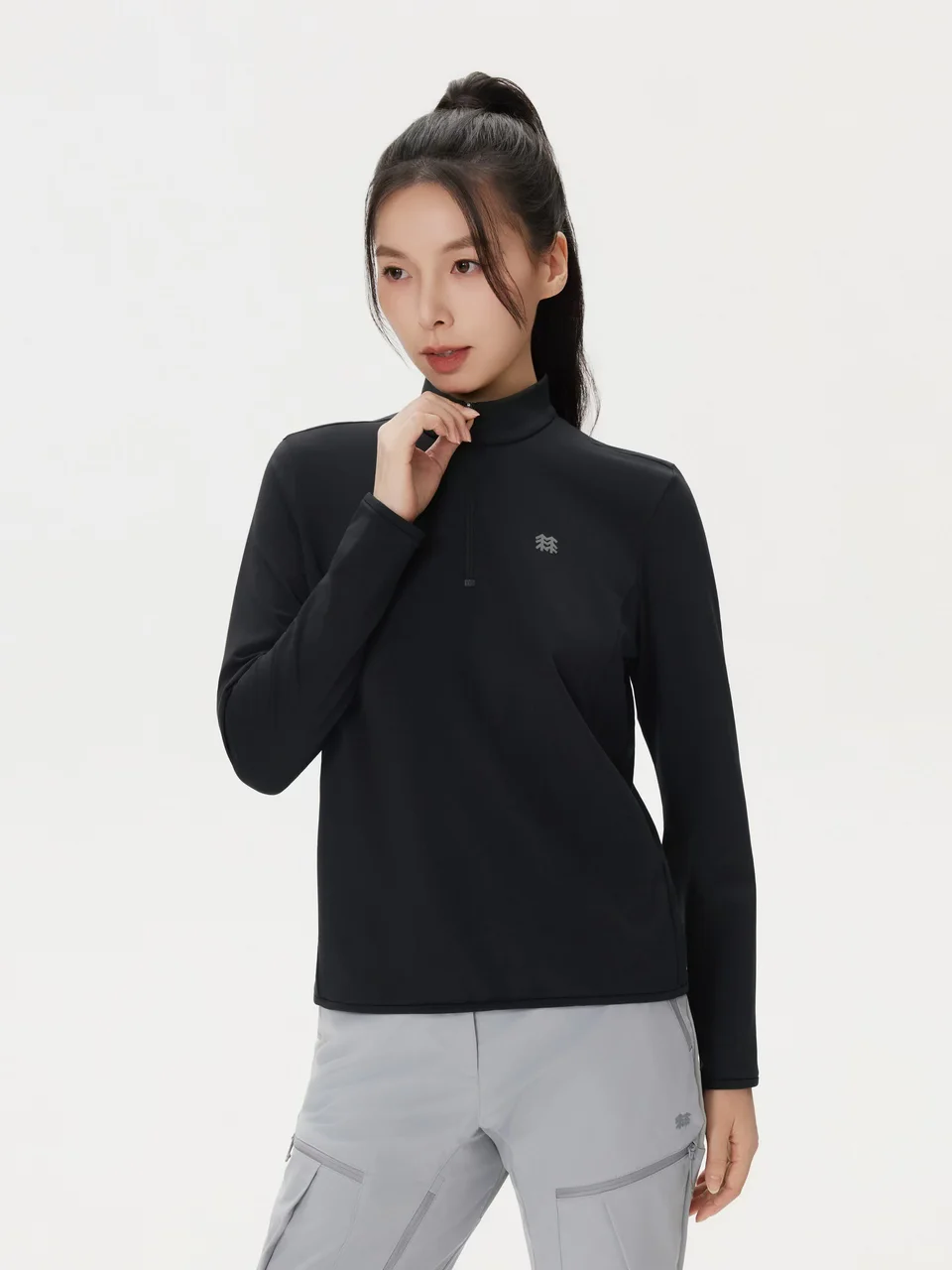 可隆｜女士拉绒半拉链长袖T恤 当季新品！