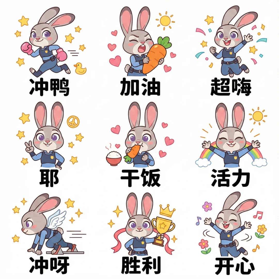 被萌晕啦💖分享9款疯狂动物城表情包~