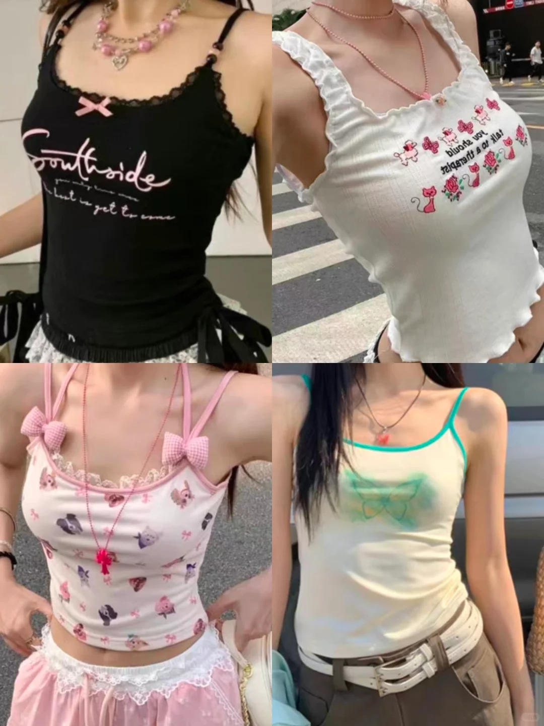 【甜心小吊带】胸垫背心+短裤两件套 ，美爆