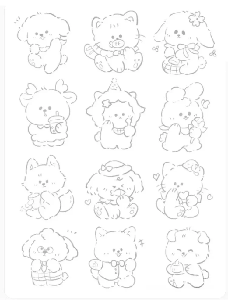 摸鱼线稿｜可爱风勾线🎨