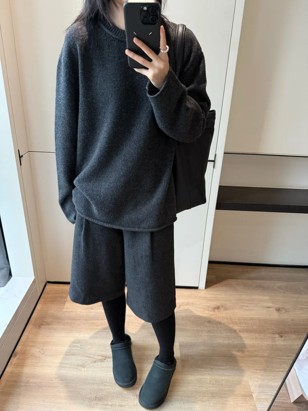 好慵懒的一套毛衣套装