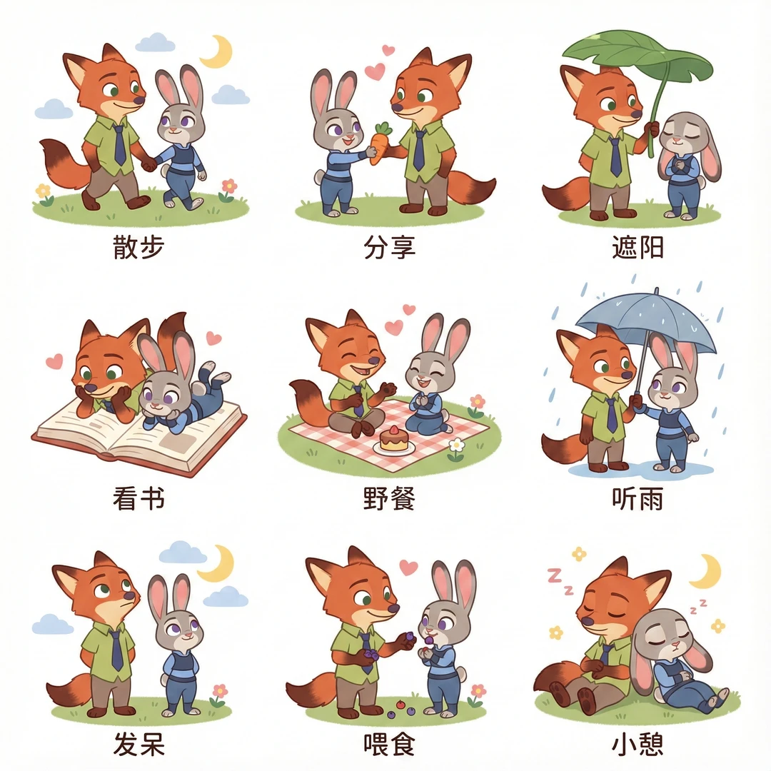 被萌晕啦💖分享9款疯狂动物城表情包~