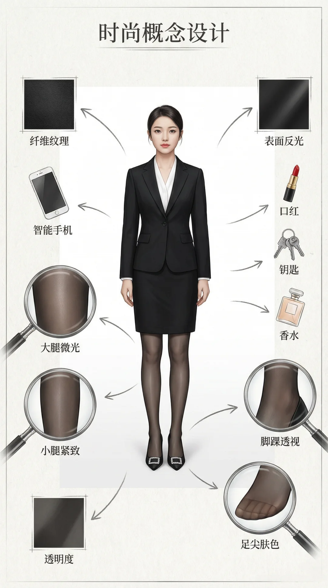 白丝+高跟鞋：气质优雅的高级感穿搭