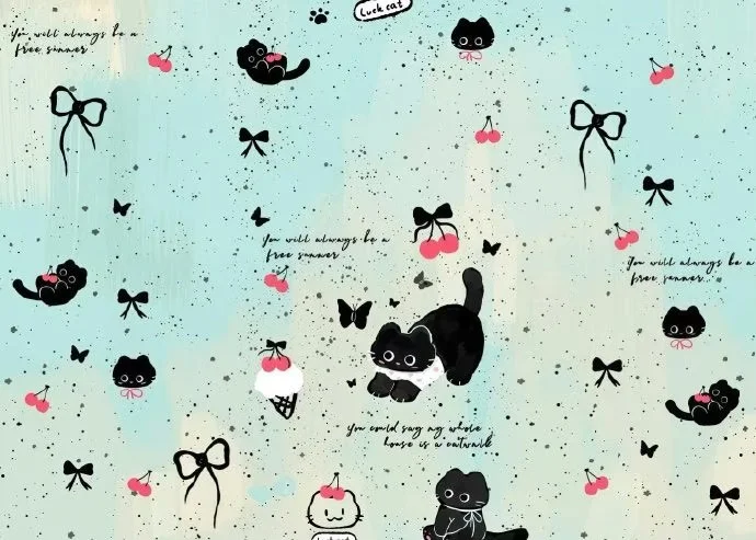 壁纸分享，薄荷绿ins风小熊