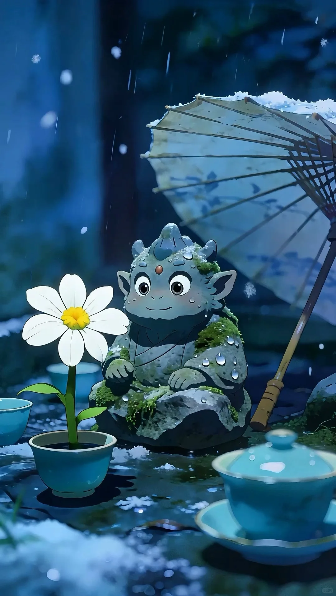 分享我做的会动的壁纸【庭院小山神】