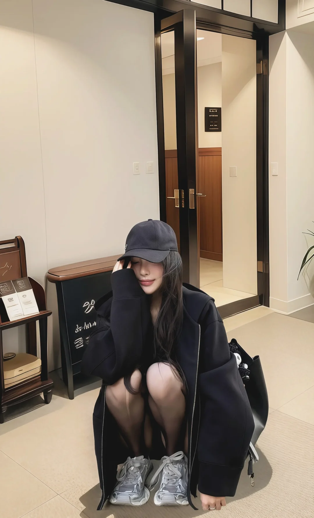 时髦精街拍搭：黑色系酷girl超可～