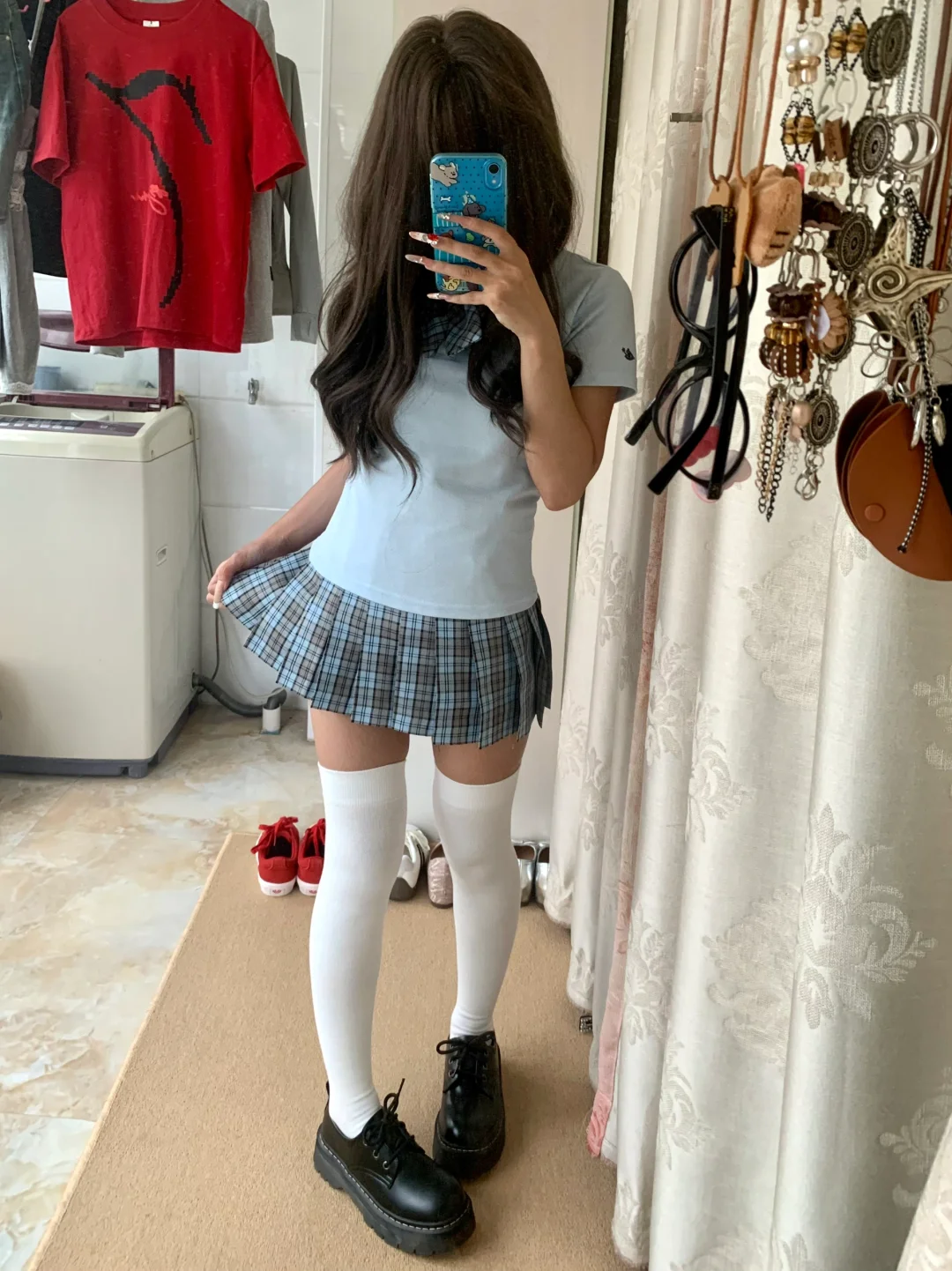 150｜78 JK压力袜黑白颜色不同长度对比！