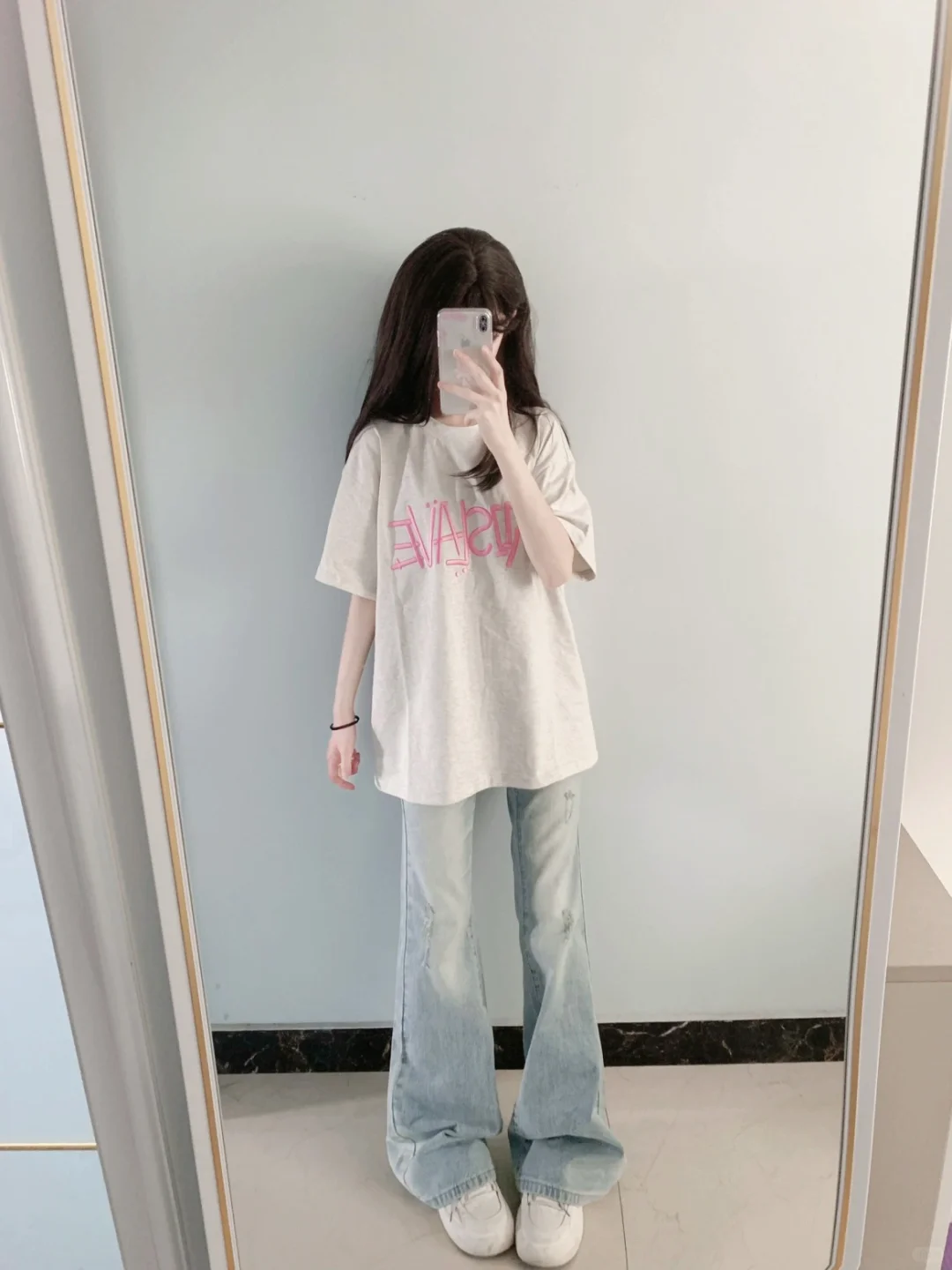 🐰ootd丨白T➕牛仔裤好韩！໒꒱ ⁺₊