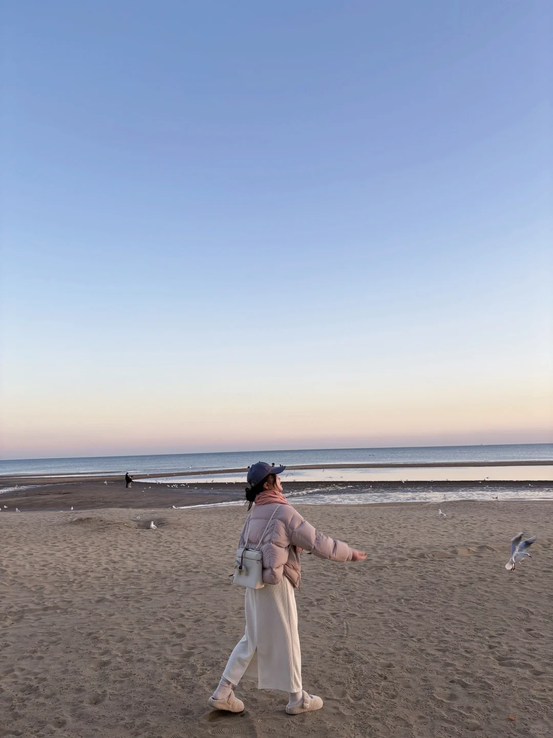 海边黄昏拍照 浪漫氛围时刻🩵