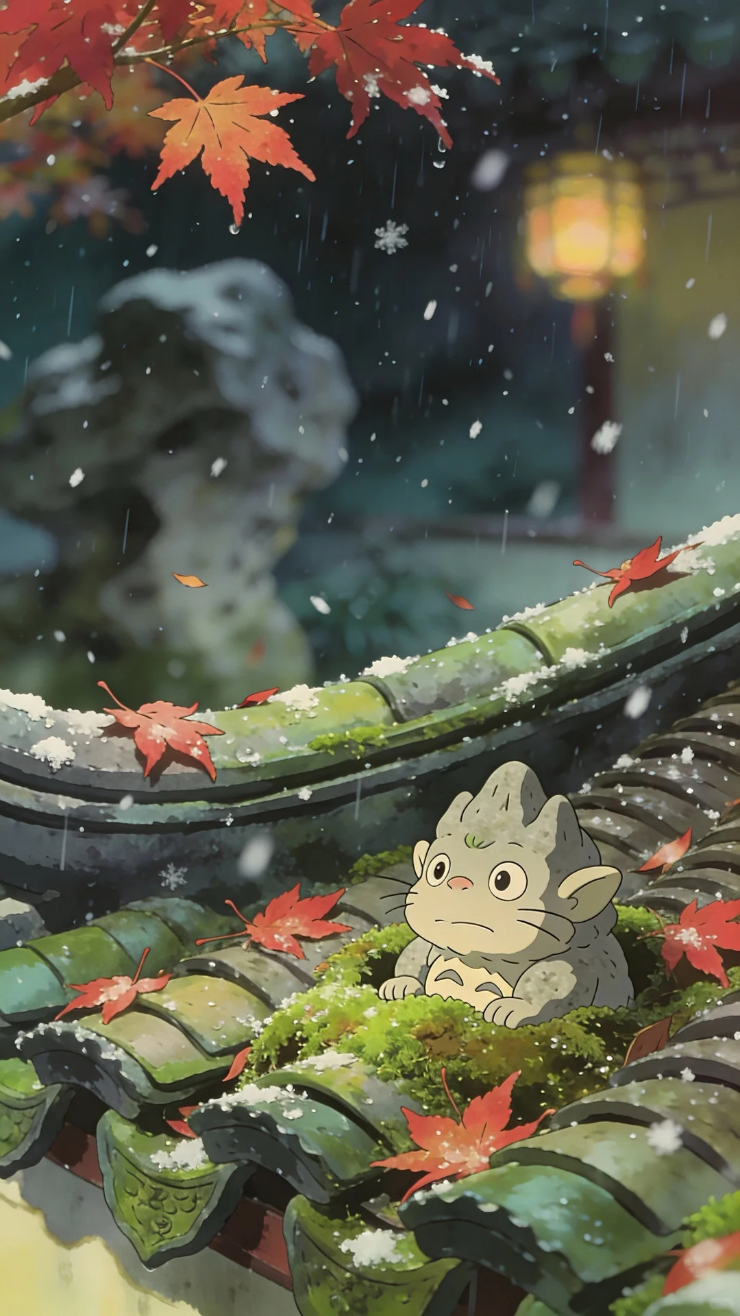 分享我做的会动的壁纸【庭院小山神】