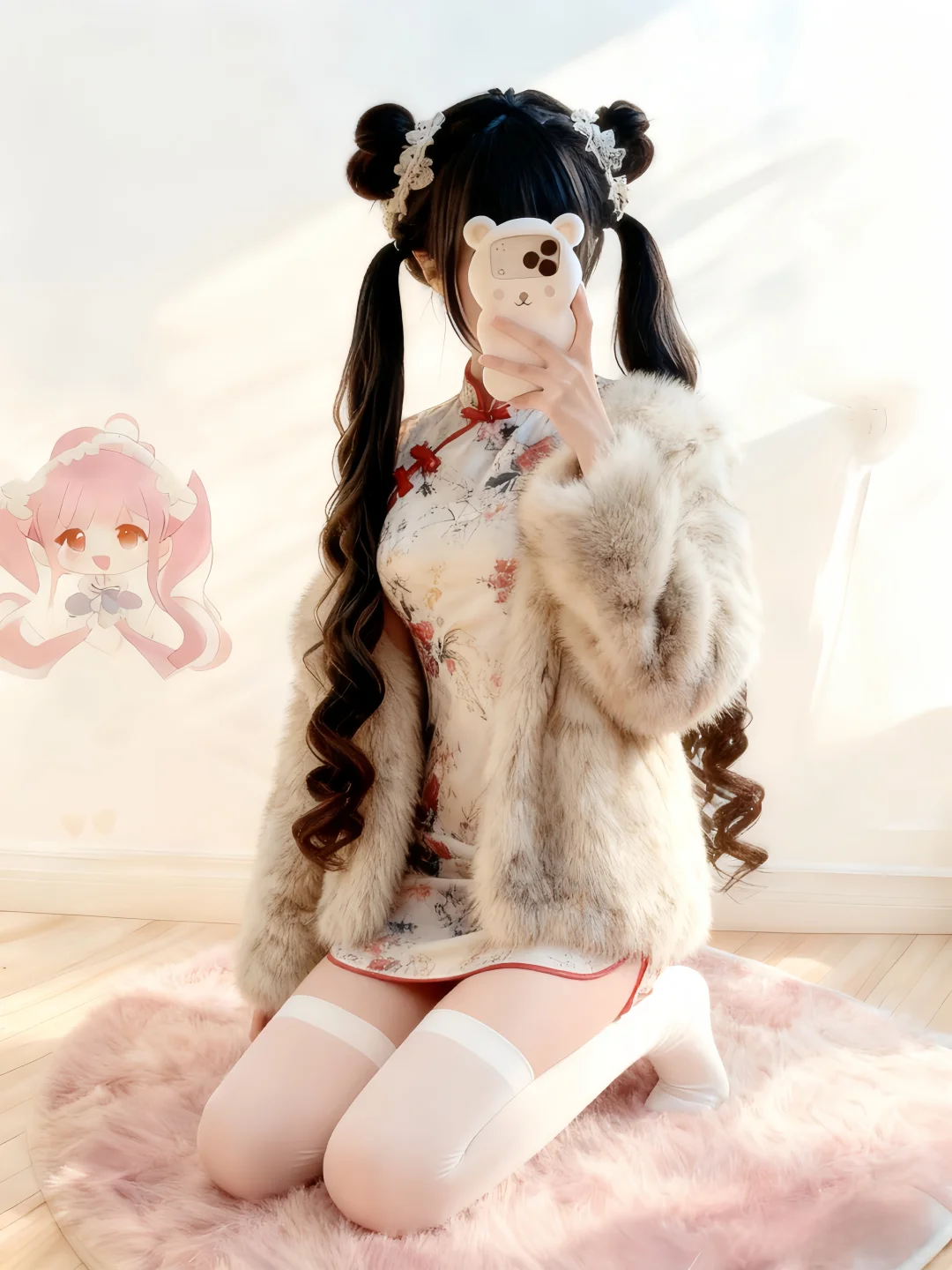 穿上我妈妈的貂毛，即少妇又萝莉简直少萝～