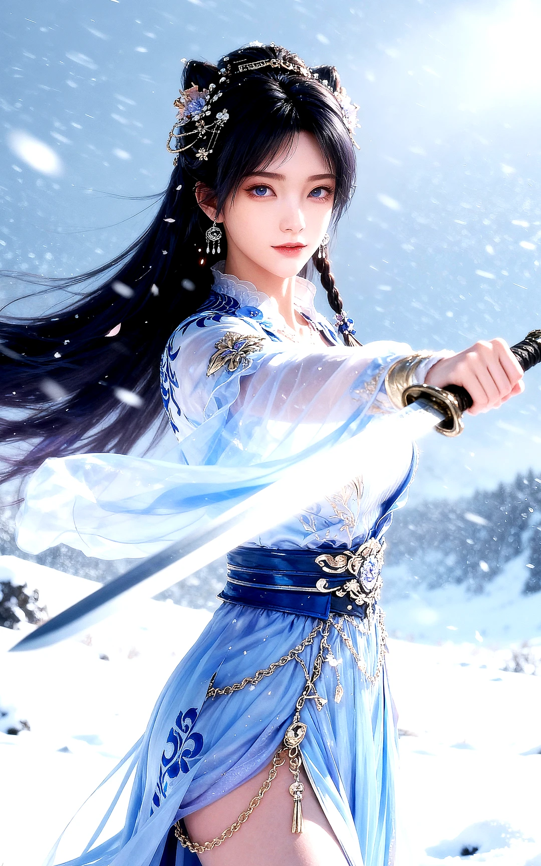 国漫女神｜姬紫月遮天手机AI二次元动漫壁纸