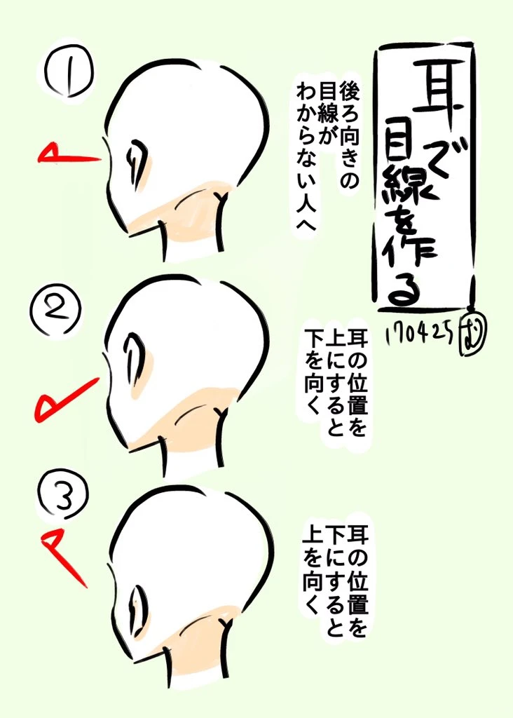 背影耳朵的位置暗示视线方向