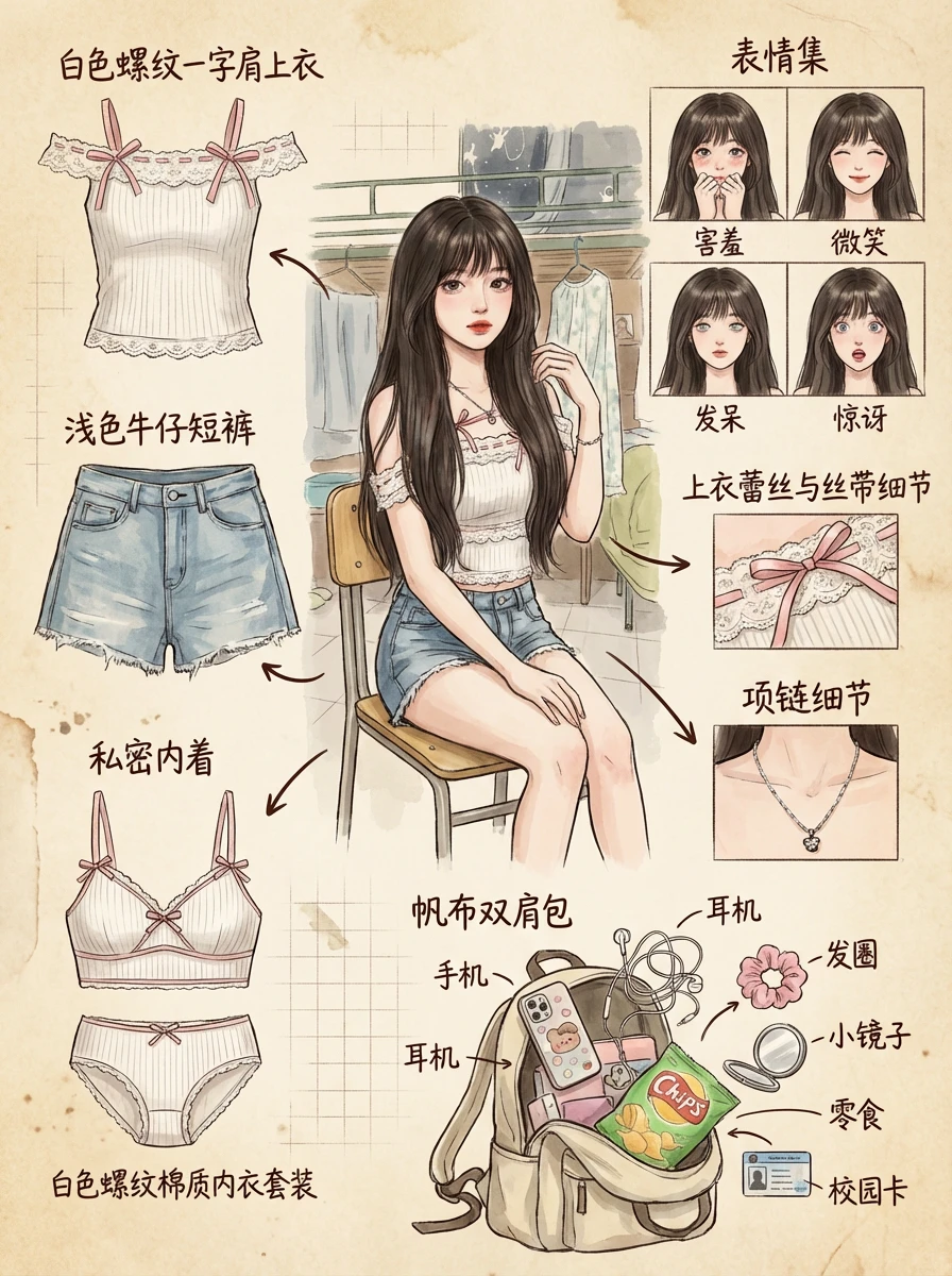 看看女神日常的内搭~细节拉满