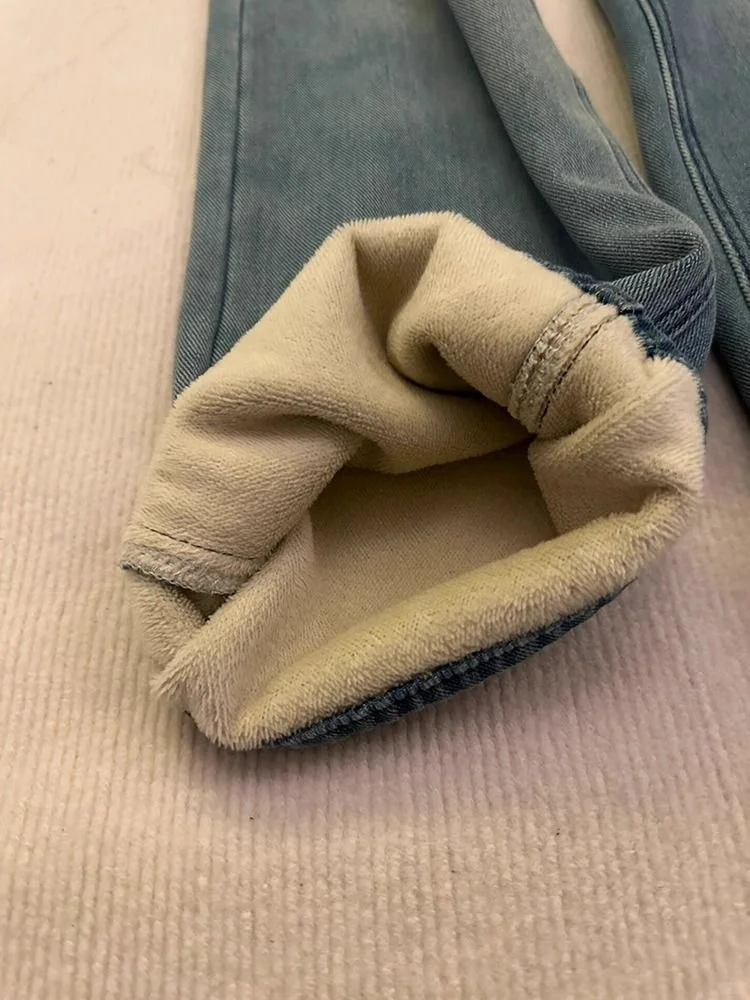 复古天丝蓝色直筒阔腿裤