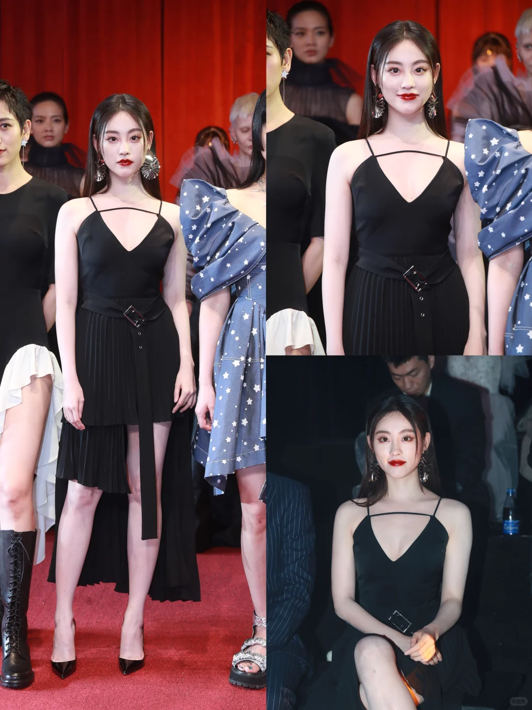 祝绪丹 深V吊带黑裙 原图［205P］