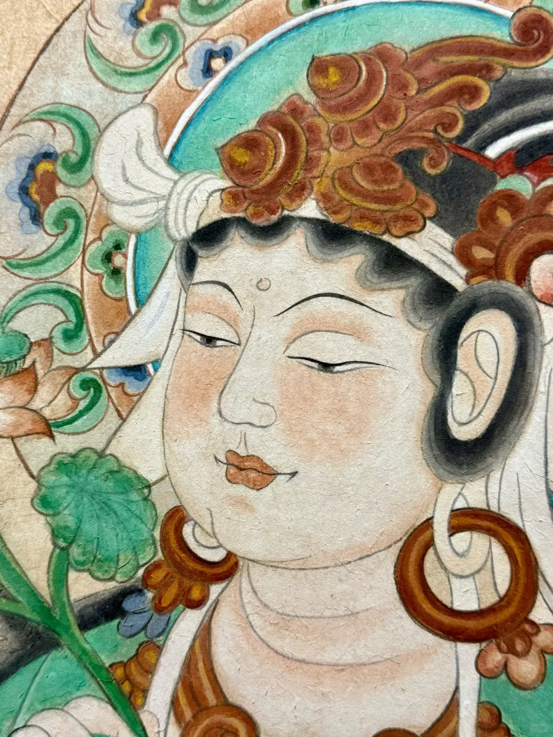 过程图：静心的脸极美/观音-敦煌壁画纸本
