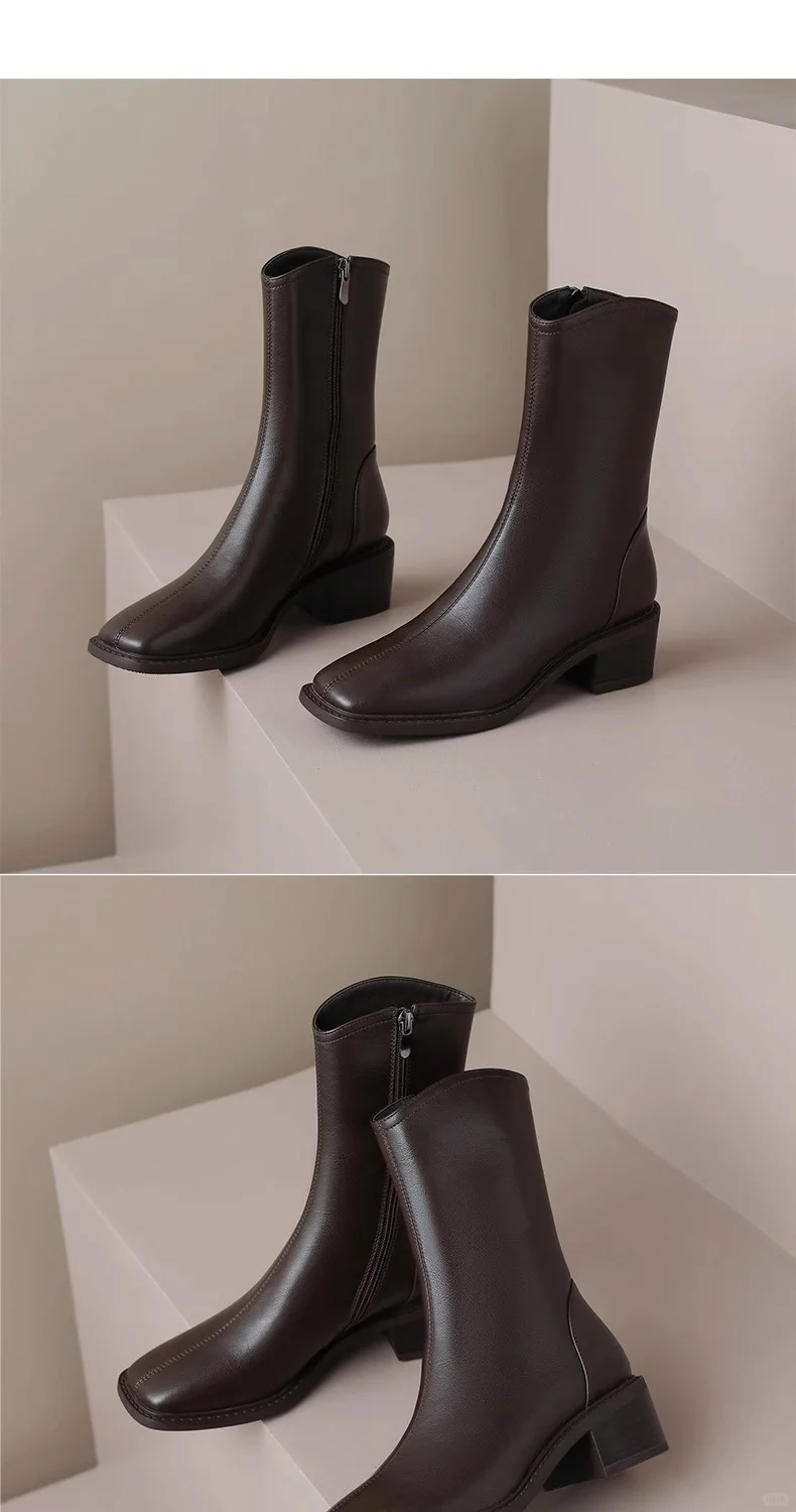 🖤百丽复古圆头短靴！巨显瘦显腿长！👟