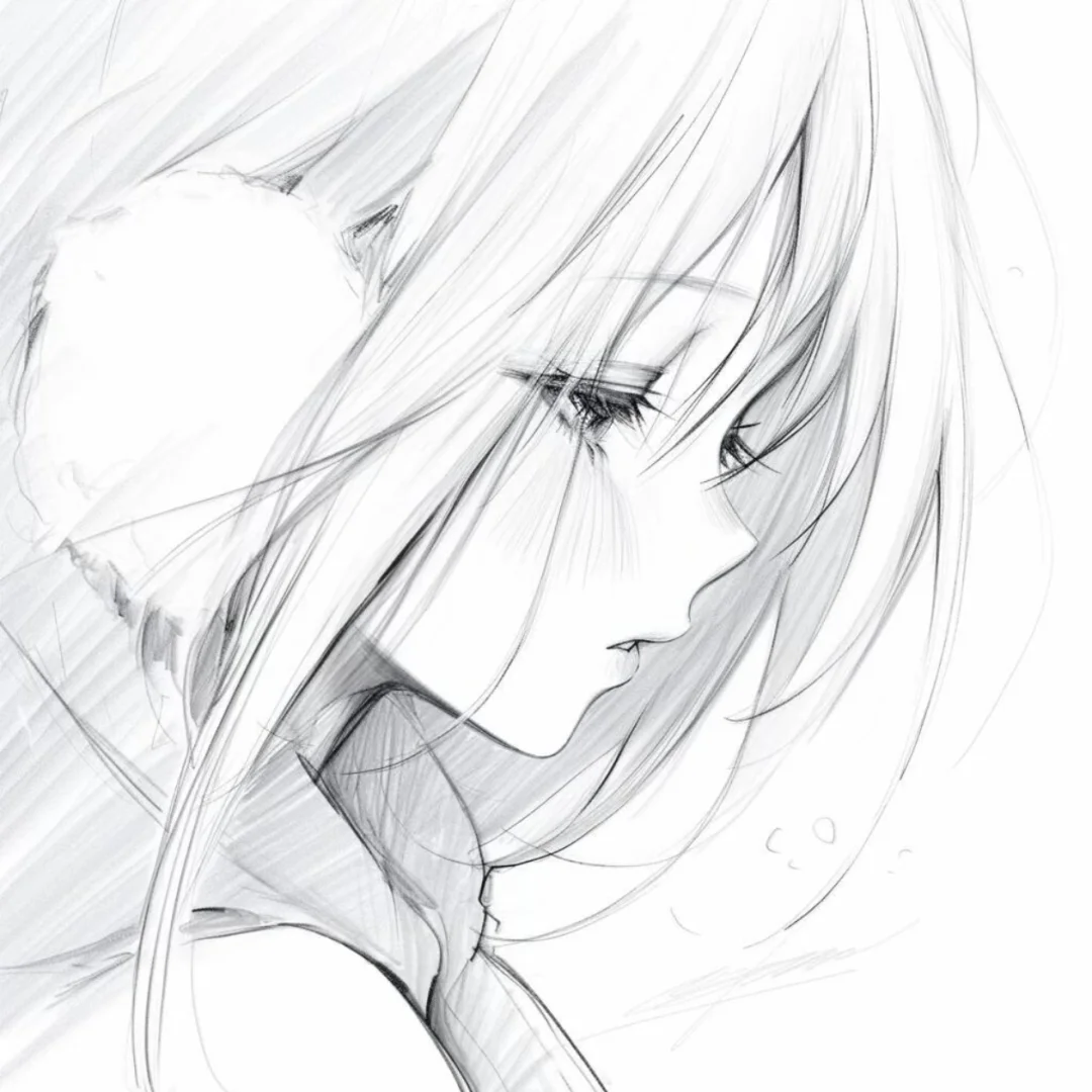 素描线稿头像呀