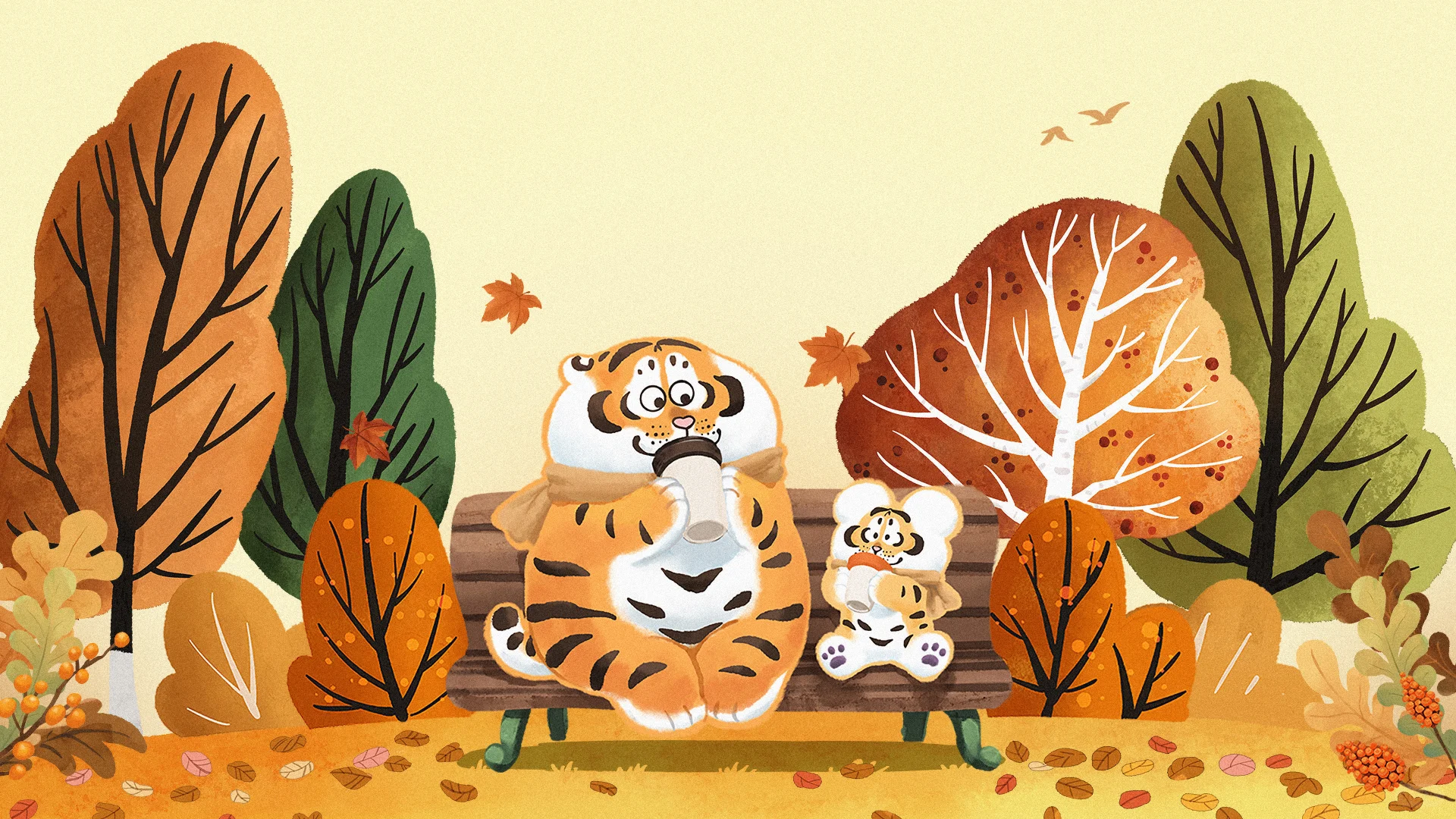 可爱胖虎壁纸，适合笔记本平板