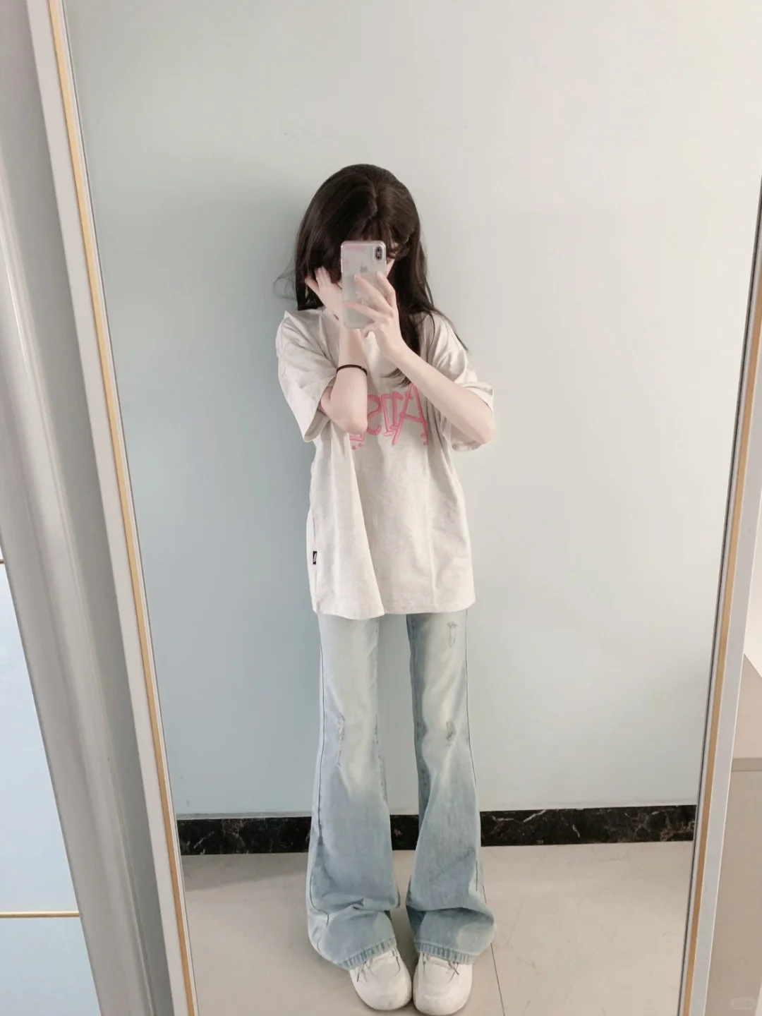 🐰ootd丨白T➕牛仔裤好韩！໒꒱ ⁺₊