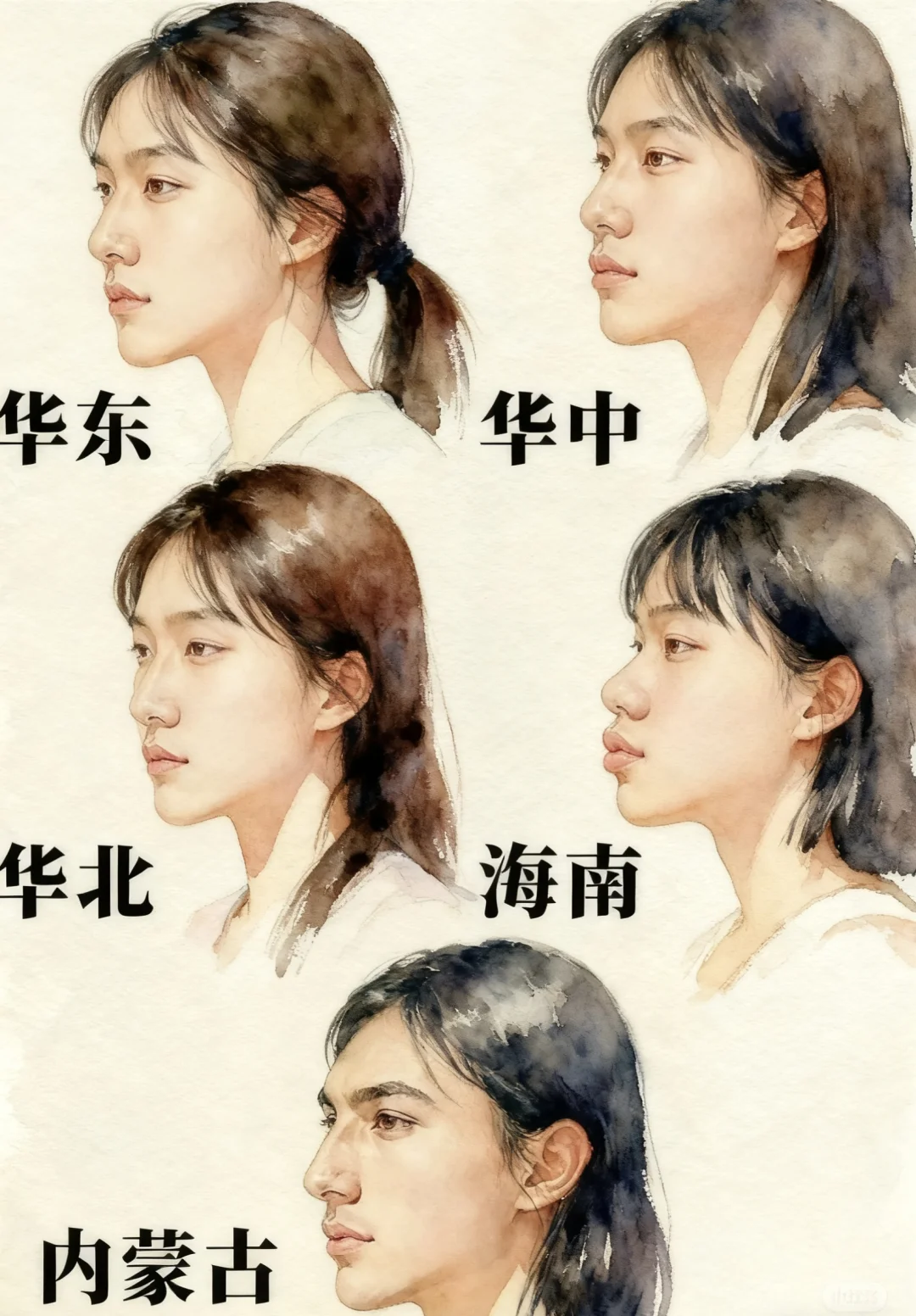 这是中国不同地区的女生长相？