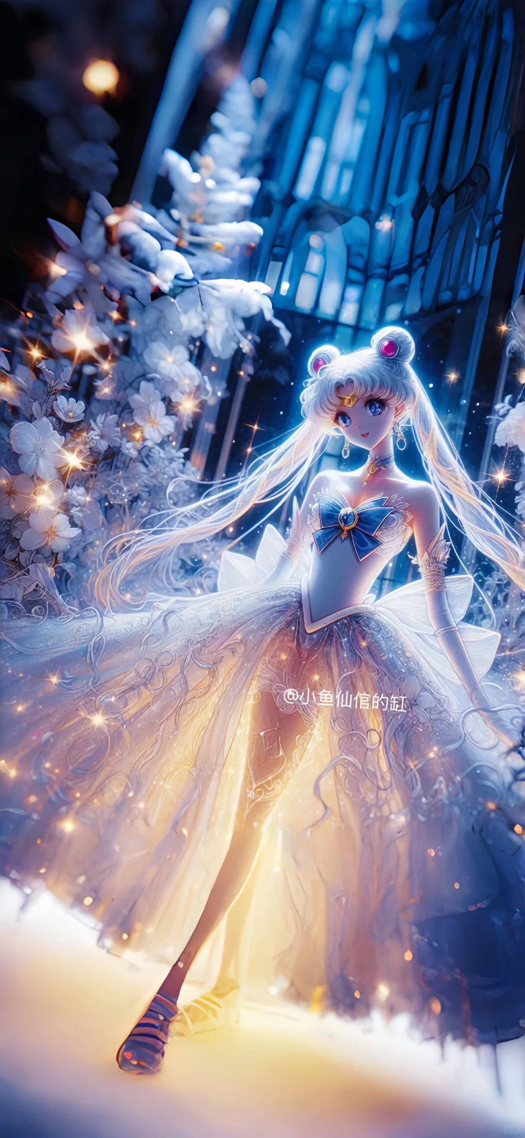 惊！美少女在百花下演绎绝美婚纱，美到窒息