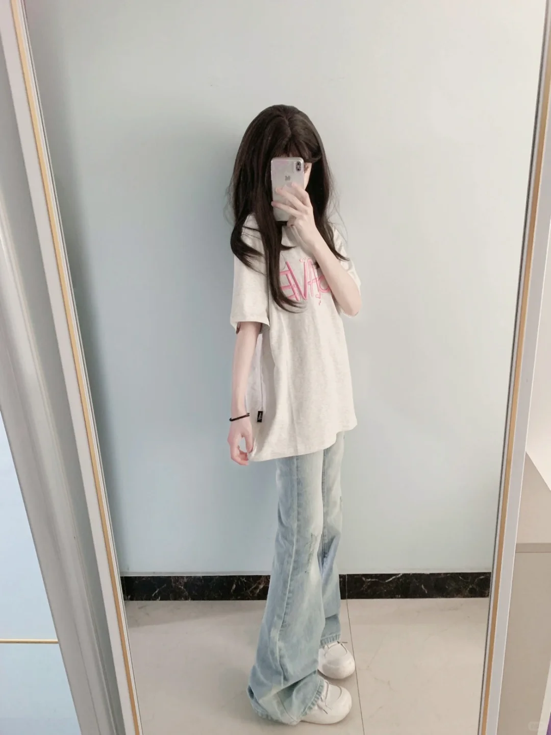 🐰ootd丨白T➕牛仔裤好韩！໒꒱ ⁺₊