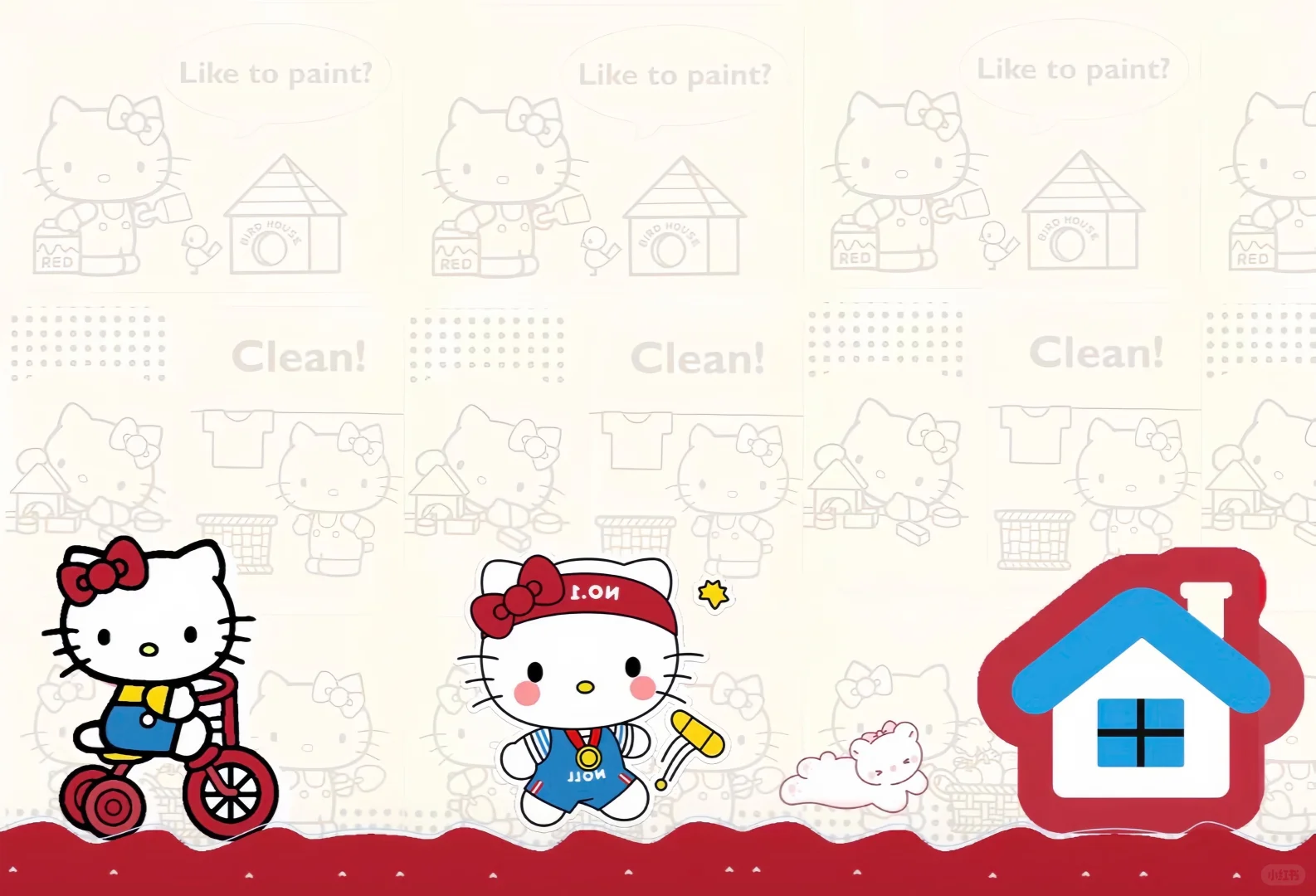 草莓🍓Kitty｜平板壁纸套图