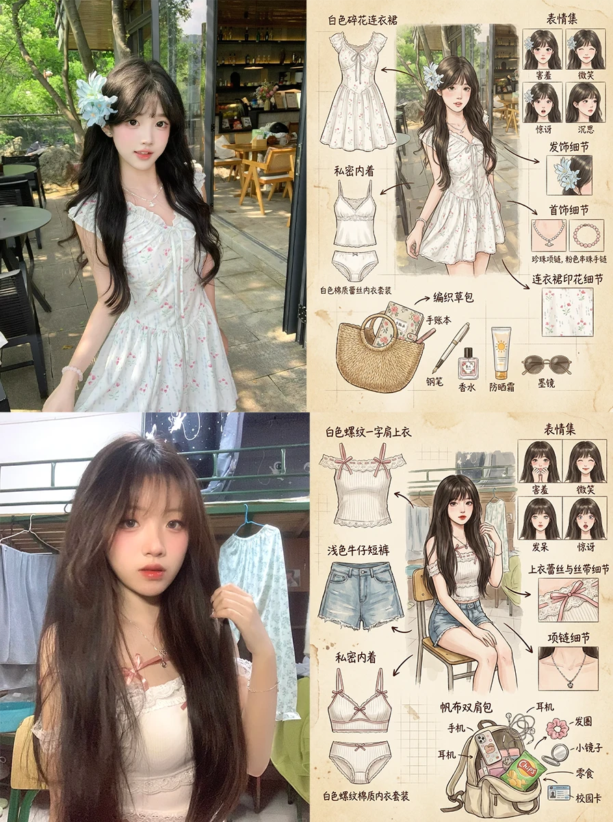 看看女神日常的内搭~细节拉满