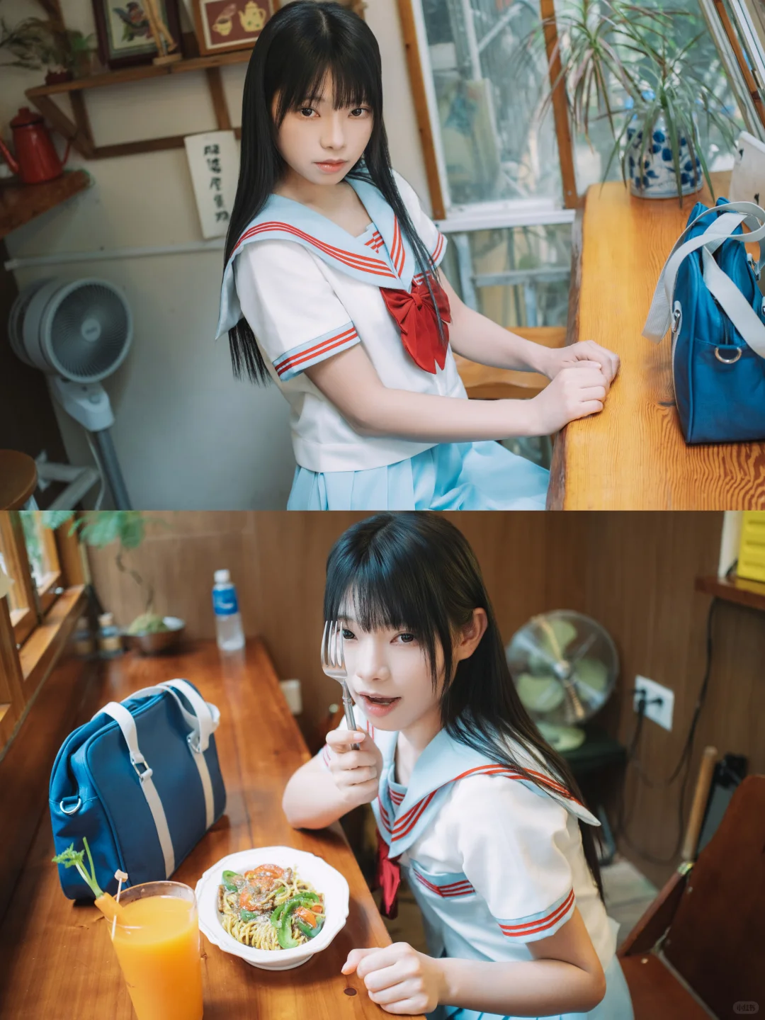 一起在咖啡店复习吧🐰