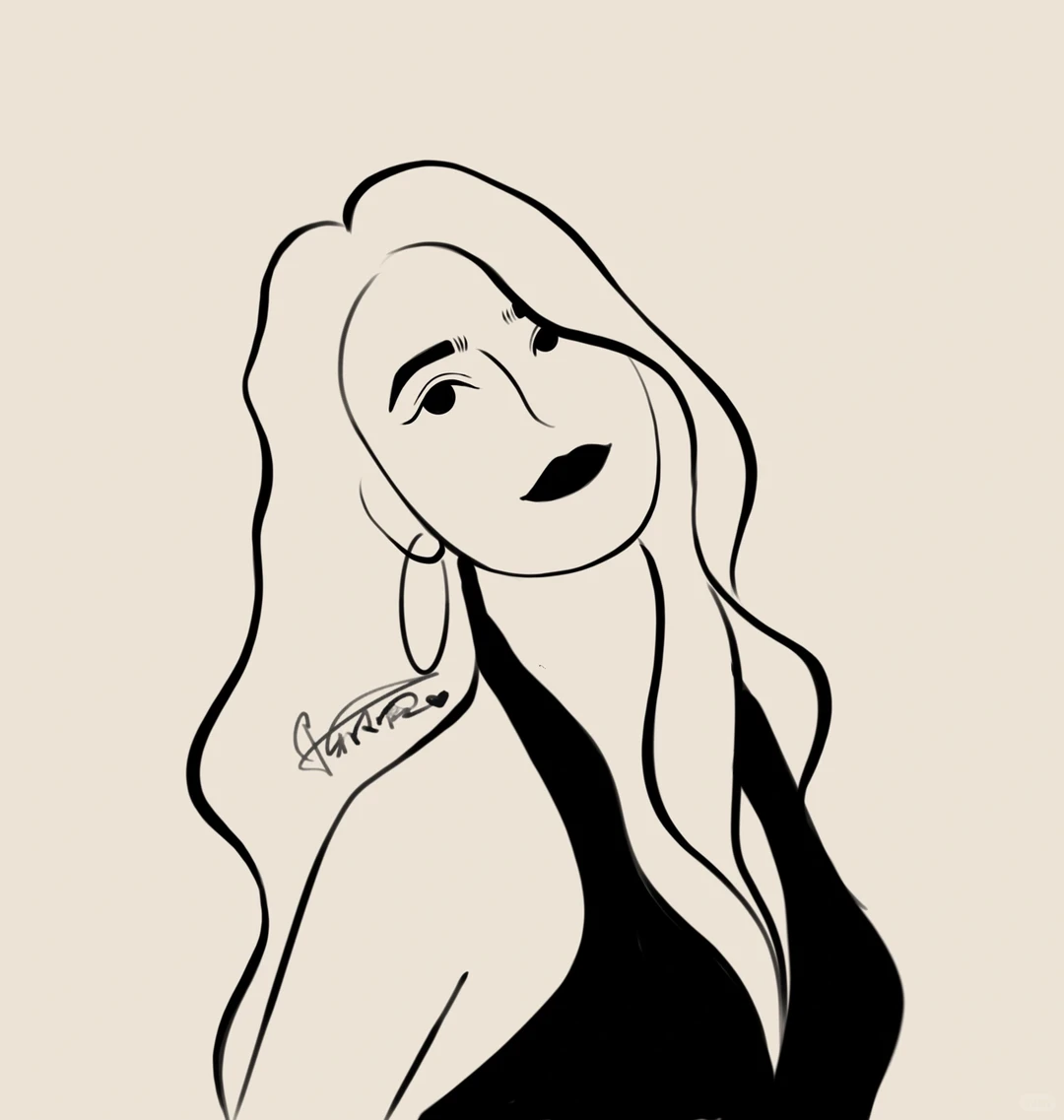 每日一画丨极简线条人物100/5