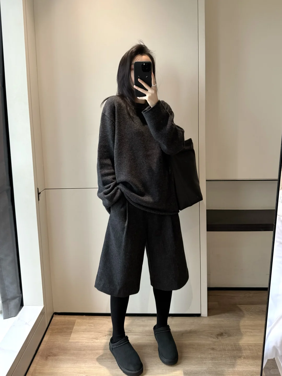 好慵懒的一套毛衣套装