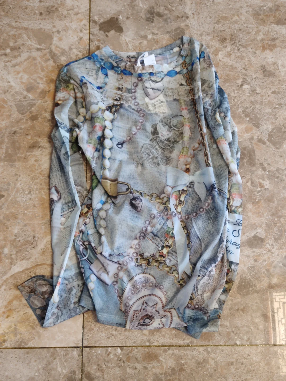 🔥3D蕾丝链条印花打底衫｜高级感叠穿神器