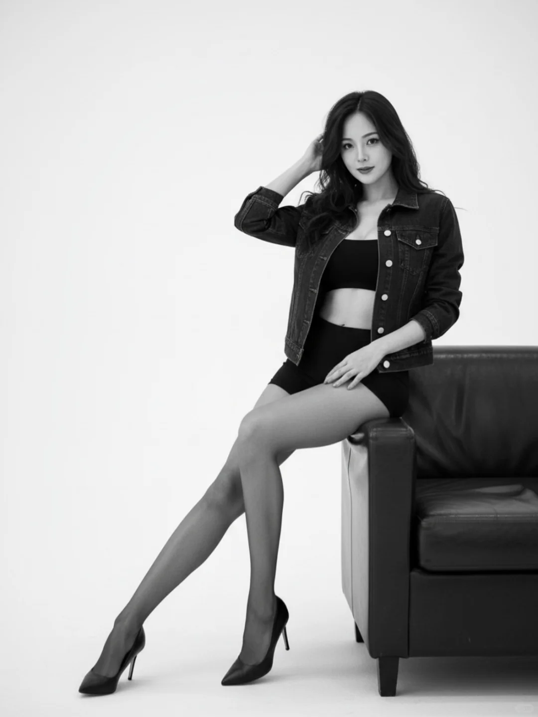 Nano Banana 生成黑白时尚写真（附提示词）