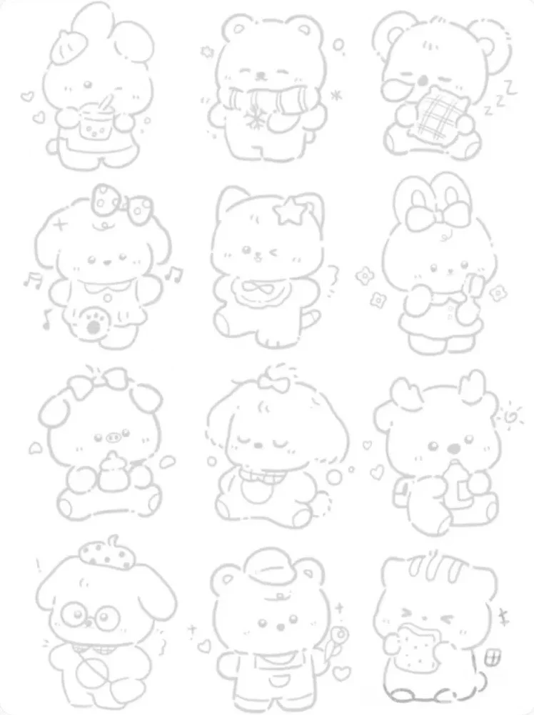 摸鱼线稿｜可爱风勾线🎨