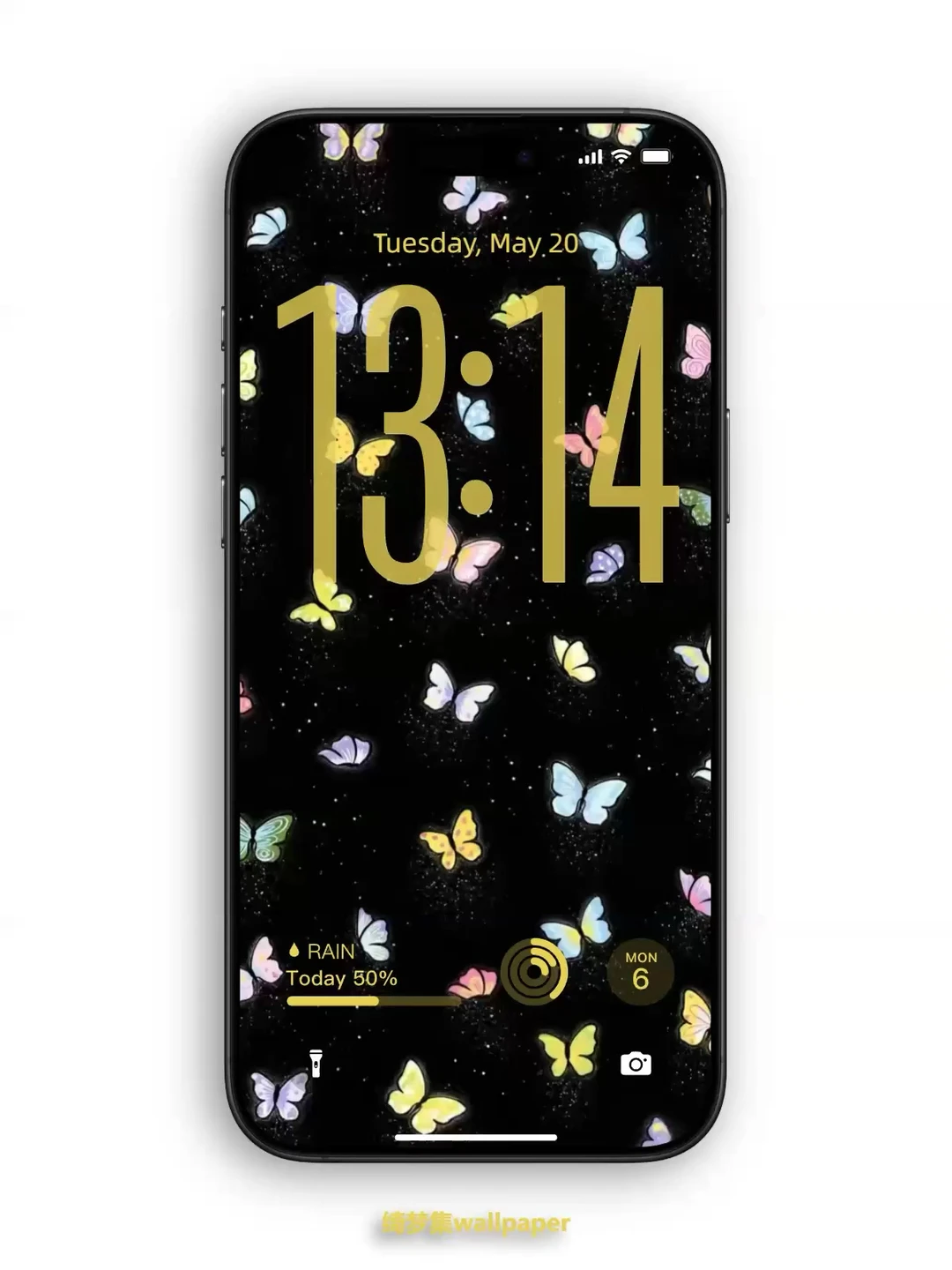 ✨会“飞”的蝴蝶壁纸！黑底星光+渐变彩色617