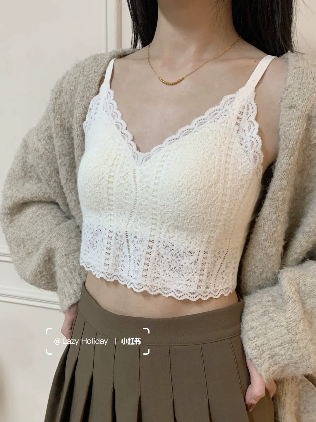 法式蕾丝内搭！又欲又温柔好有氛围感！