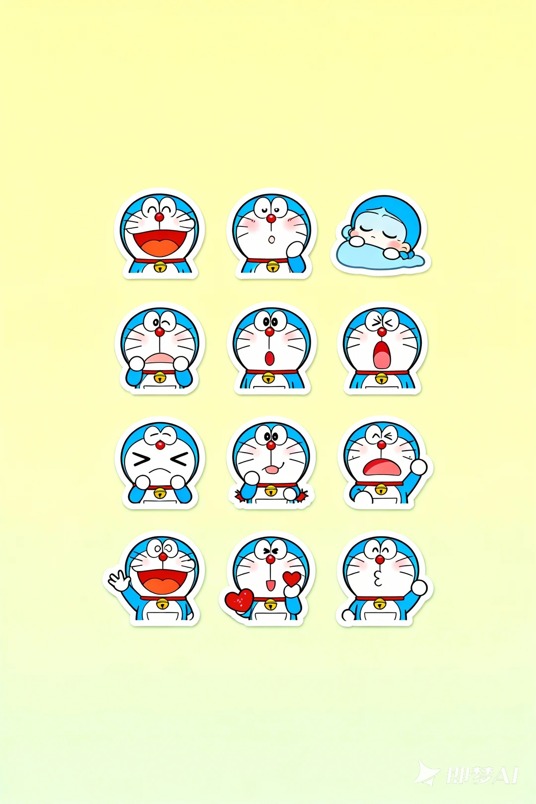 哆啦A梦，Ai文创表情包贴纸来啦
