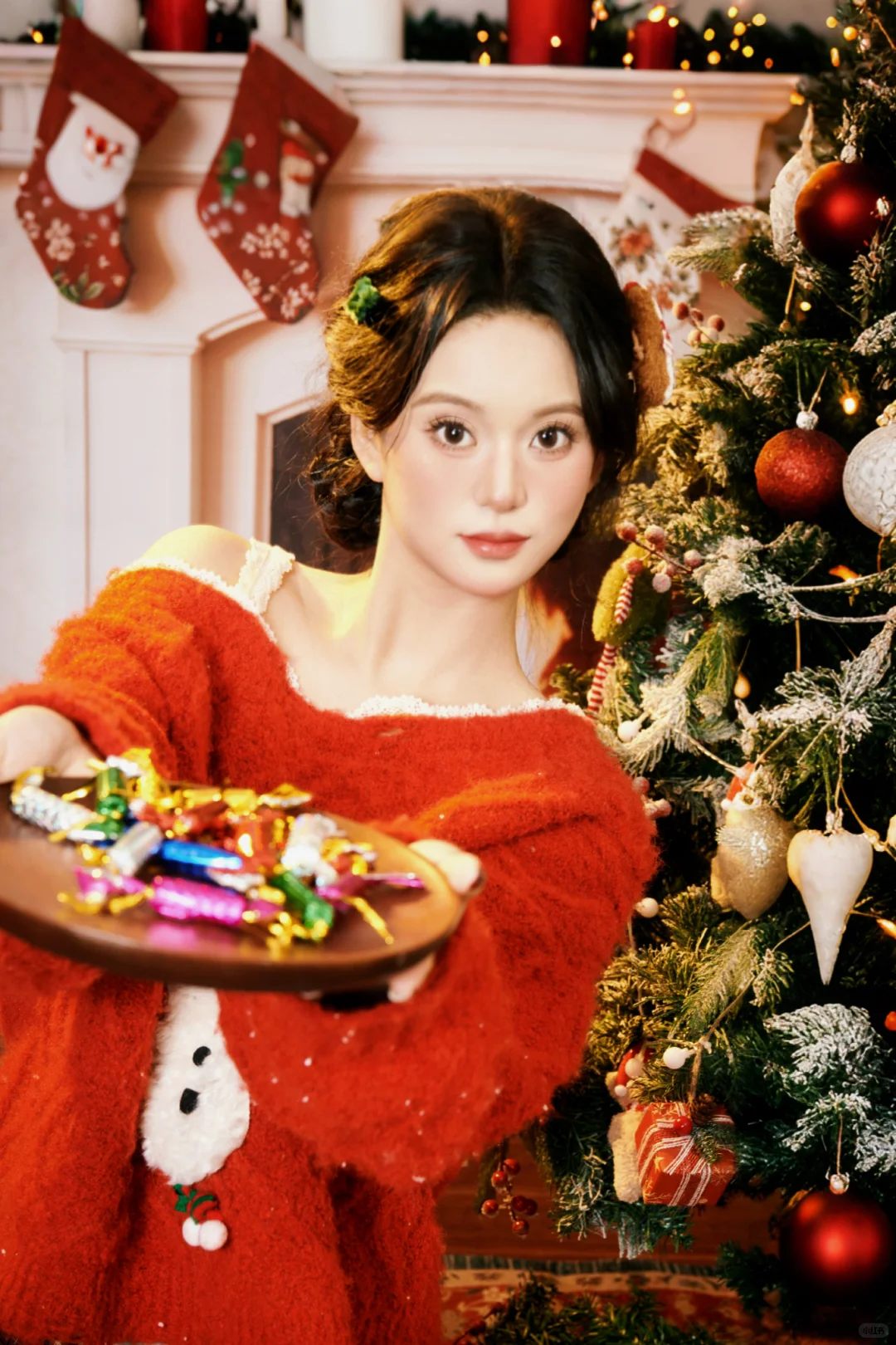 互勉模特圣诞写真返图