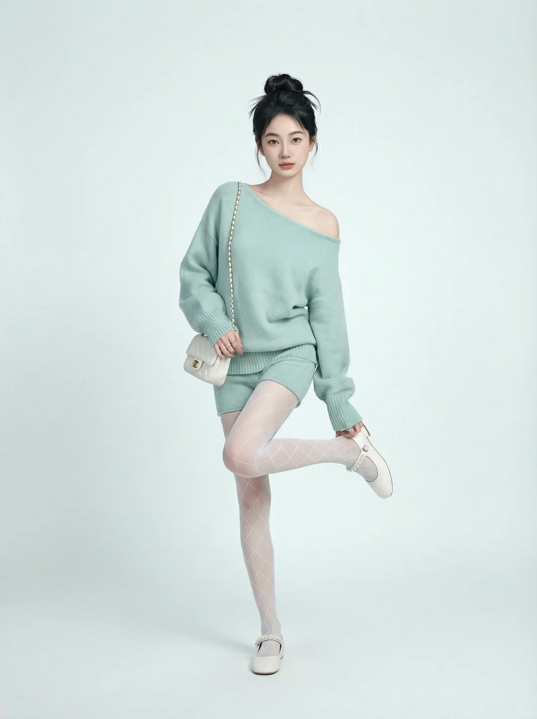 韩妹儿穿白丝，甜欲感拉满~