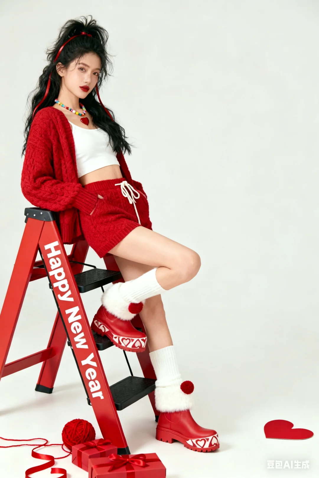 Ai写真●0元获得 2026新年红梯节节高写真！