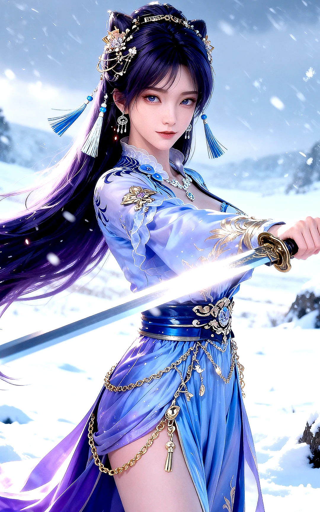 国漫女神｜姬紫月遮天手机AI二次元动漫壁纸