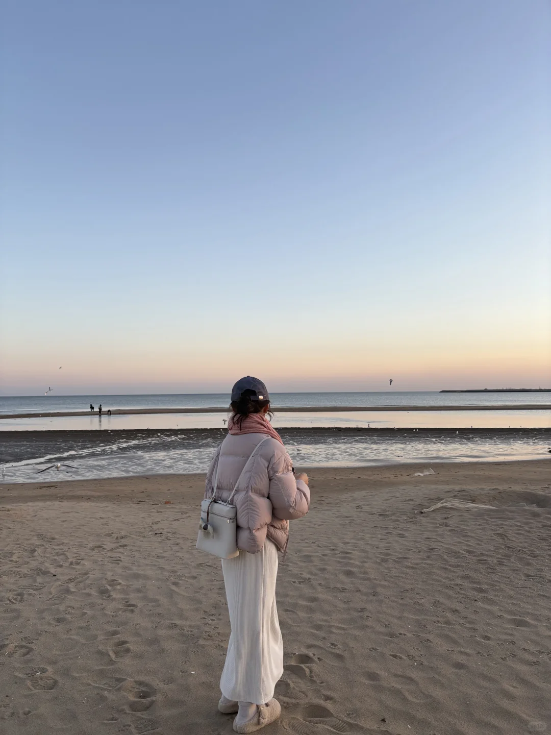 海边黄昏拍照 浪漫氛围时刻🩵