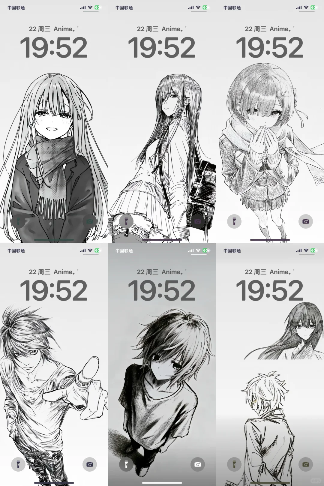 动漫黑白线条壁纸